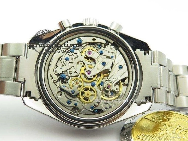 0524 Effortless Speedmaster Apollo 11 On SS Bracelet Manual Winding Chrono Movement 8225